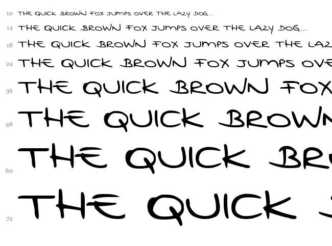 DJB Rubia's Tiny Print font waterfall